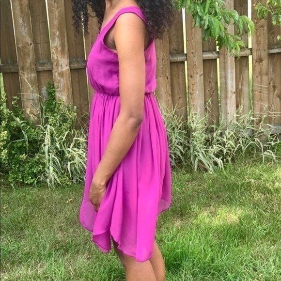 Material Girl Asymmetrical Hem Chiffon Dress - Picture 3 of 4